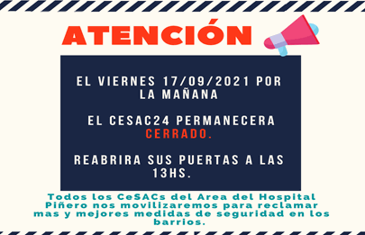 El CeSAC 24 de Soldati cierra sus puertas y se moviliza