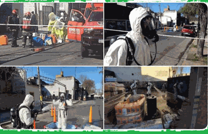 Derrame tóxico en un depósito de Barracas