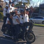 Motociclistas de la Policía de la Ciudad realizaron una exhibición de destreza en Saavedra