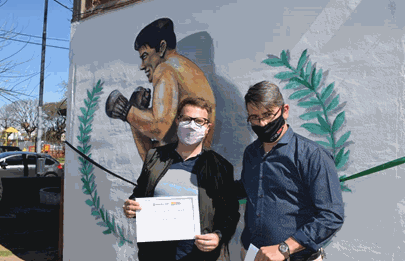  Fue inaugurado el mural de Justo Suarez en Mataderos