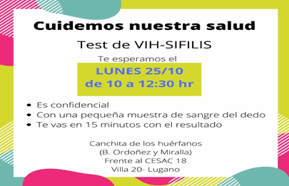 Estudios de HIV y sífilis en Villa Lugano
