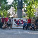 Plaza Almagro: vecinos y la Red Cultura Almagro restauraron los Pañuelos Blancos que fueron vandalizados