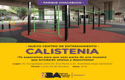 Nuevo circuito de Calistenia en Parque Chacabuco