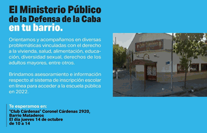 Llega a Mataderos el Ministerio Publico de la Defensa