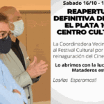 En la previa de la reapertura el ministro de Cultura visitó el Cine el Plata