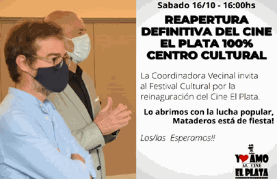 En la previa de la reapertura el ministro de Cultura visitó el Cine el Plata