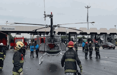 Un camión chocó a un helicóptero del SAME en Parque Avellaneda