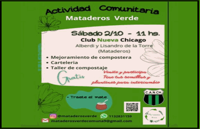 Actividad comunitaria “Mataderos Verde” en Nueva Chicago