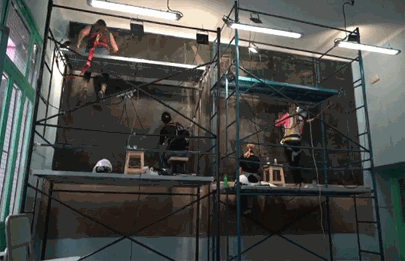 Restauran murales de Quinquela Martín en el barrio de La Boca