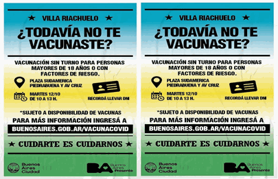 Operativo de Vacunación COVID en Villa Riachuelo