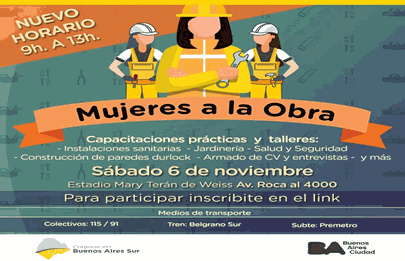  Llega “Mujeres a la obra” en el Parque Roca