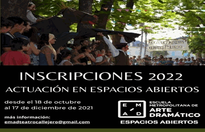 Curso de formación del actor / actriz para la actuación en espacios abiertos en Parque Avellaneda