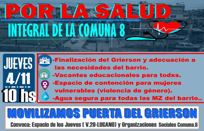 Movilización por la salud Integral en la Comuna 8
