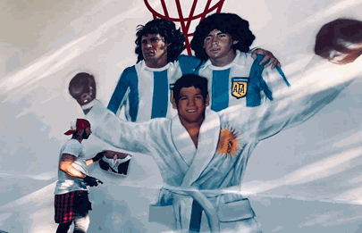 Maradona, Houseman y Bonavena en un nuevo mural