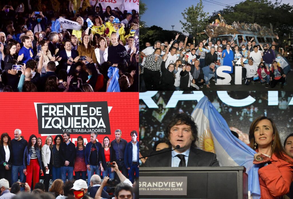 Juntos, el Frente de Todos y la Izquierda cerraron la campaña en espacios públicos; Milei hará streaming