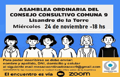 Convocatoria e inscripción para el Consejo Consultivo de noviembre