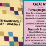 Turnos programados en el CeSAC 1 de Barracas