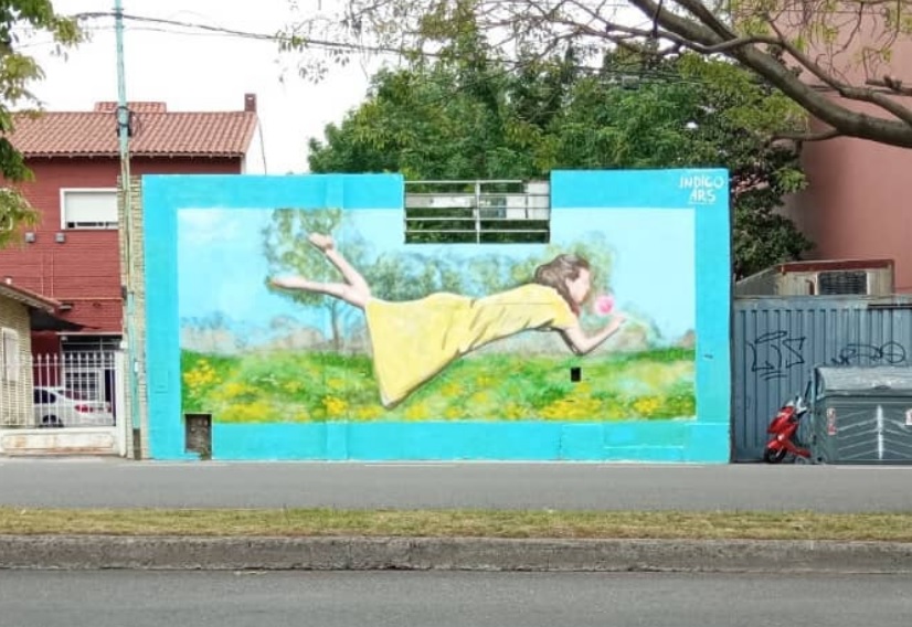 De Ucrania a Saavedra: el artista Indigo Ars pintó un mural basado en el fotógrafo Peter Kladyk