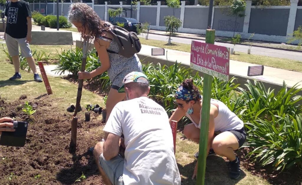 La Paternal: vecinos reinstalaron una huerta comunitaria contra las torres en el Parque La Isla