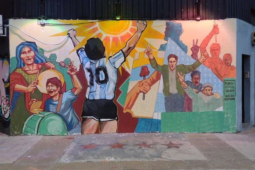 El Gobierno de la Ciudad hizo tapar un mural-homenaje a Diego Maradona