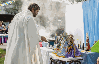 Misa en el barrio Rivadavia