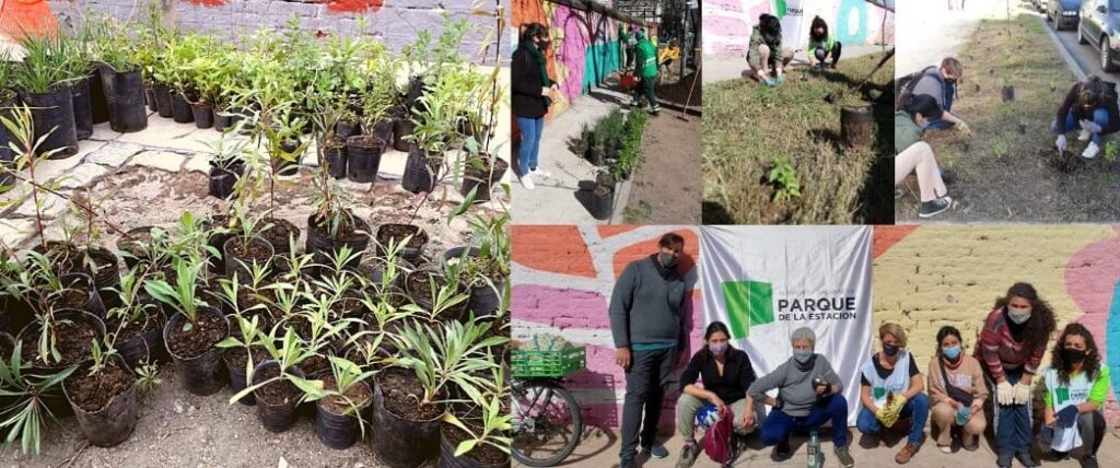Plantación colectiva en el Parque de la Estación
