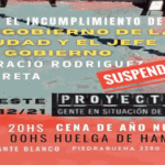 Se suspenden las actividades protesta frente al ministerio de Desarrollo Humano