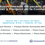 Extensión de horarios de los Parques y Plazas de la Comuna 4
