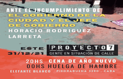 Protesta frente al Elefante Blanco