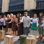 Ensayo abierto en Plaza Almagro de “El Mercado Olvidado”, obra de Sin Telón – Teatro Comunitario del Abasto y Almagro