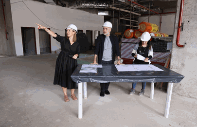 Larreta vista obras en una nueva escuela en Nueva Pompeya