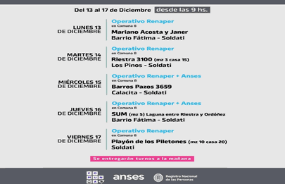 Acciones de la Comuna 8 el RENAPER y ANSES en Villa Soldati
