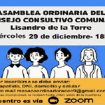 Convocan a la última reunión del año del Consejo Consultivo de la Comuna 9