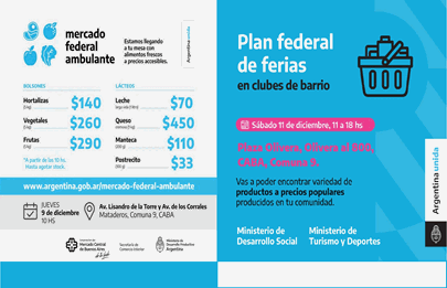 Mercado Federal Ambulante y Feria de la Economía Social en la Comuna 9