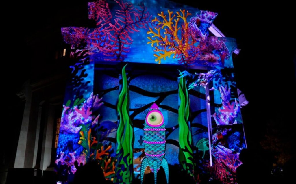 Realizarán un show en vivo de mapping y laser en la fachada del Dot Baires Shopping