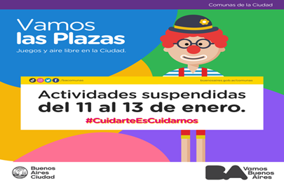 Suspenden las actividades de Vamos las Plazas