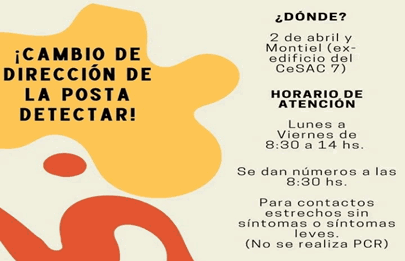 Cambia de lugar la Posta DetectAR en Villa Lugano