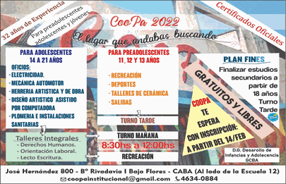 Abrió la inscripción de cursos en Coopa Anexo CFP 24