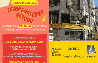 Recomendaciones de la comuna 7 ante la ola de calor