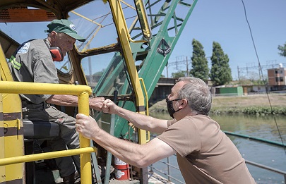 Las autoridades del ACUMAR recorrieron obras en el Riachuelo