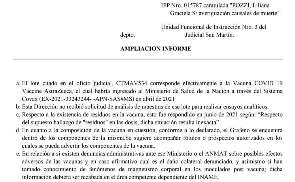 ANMAT: ¿Vacuna con grafeno, sí o no?