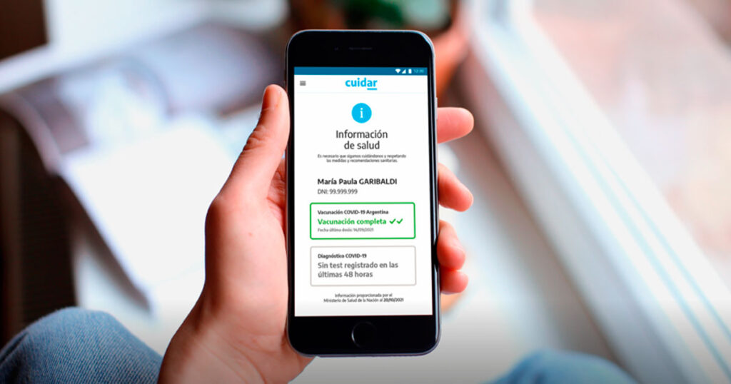 Información sobre el Pase Sanitario Nacional 2022 Cuidar