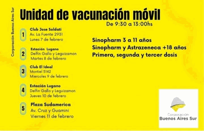 Vacunación durante la semana en la Comuna 8