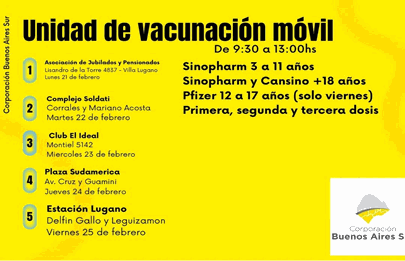 Operativo de vacunación en la Comuna 8