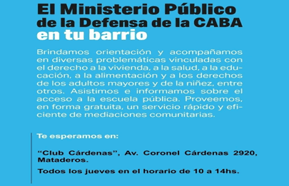 El Ministerio Público de la Defensa informa en el club Cárdenas