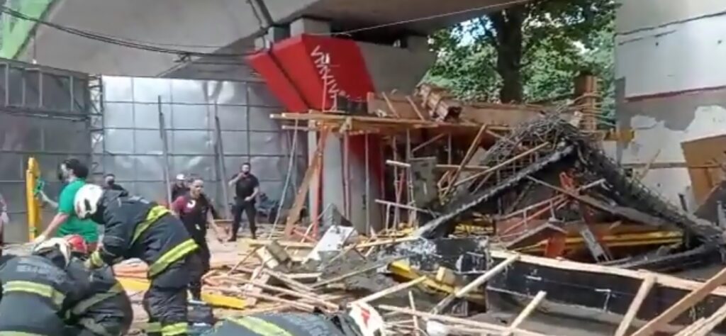 Belgrano: se produjo un derrumbe en la obra del bajo viaducto del tren Mitre y hubo cinco heridos