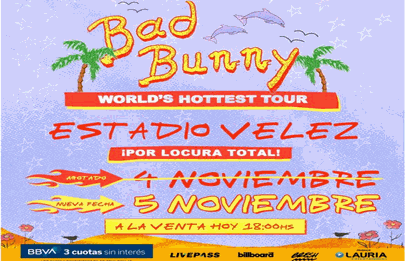 Segunda fecha en Vélez para ver a Bud Bunny