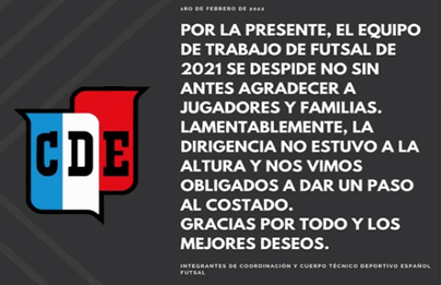 Siguen los problemas en Deportivo Español