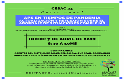 Curso Anual del CeSAC 24: APS en tiempos de pandemia