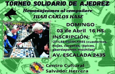 Torneo de ajedrez en el Centro Cultural Salvador Herrera